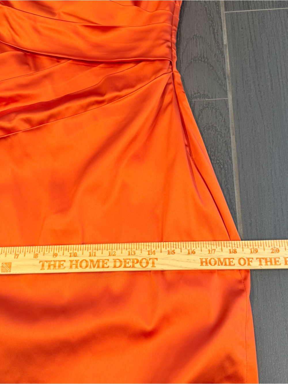 One-Shoulder Orange Cocktail Dress - Picture 6 of 12